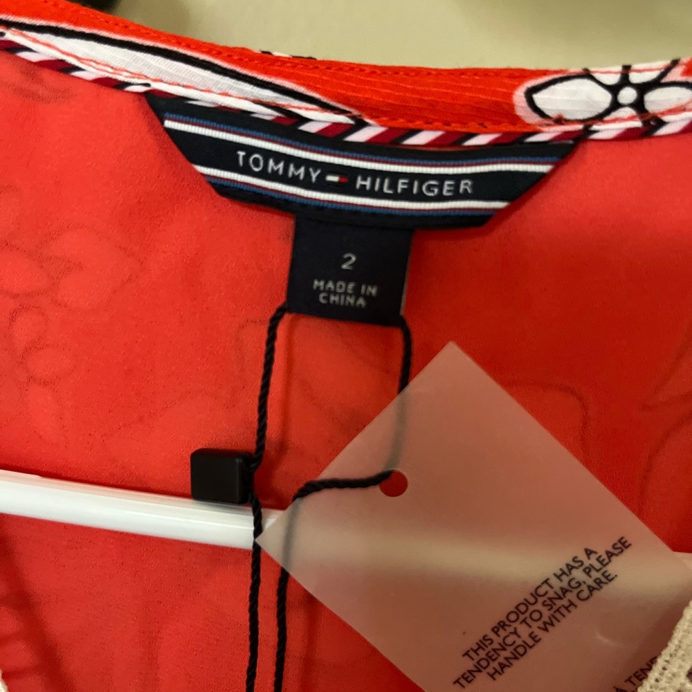 Floral Orange, Blue, and White Tommy Hilfiger Dress - Picture 2 of 3